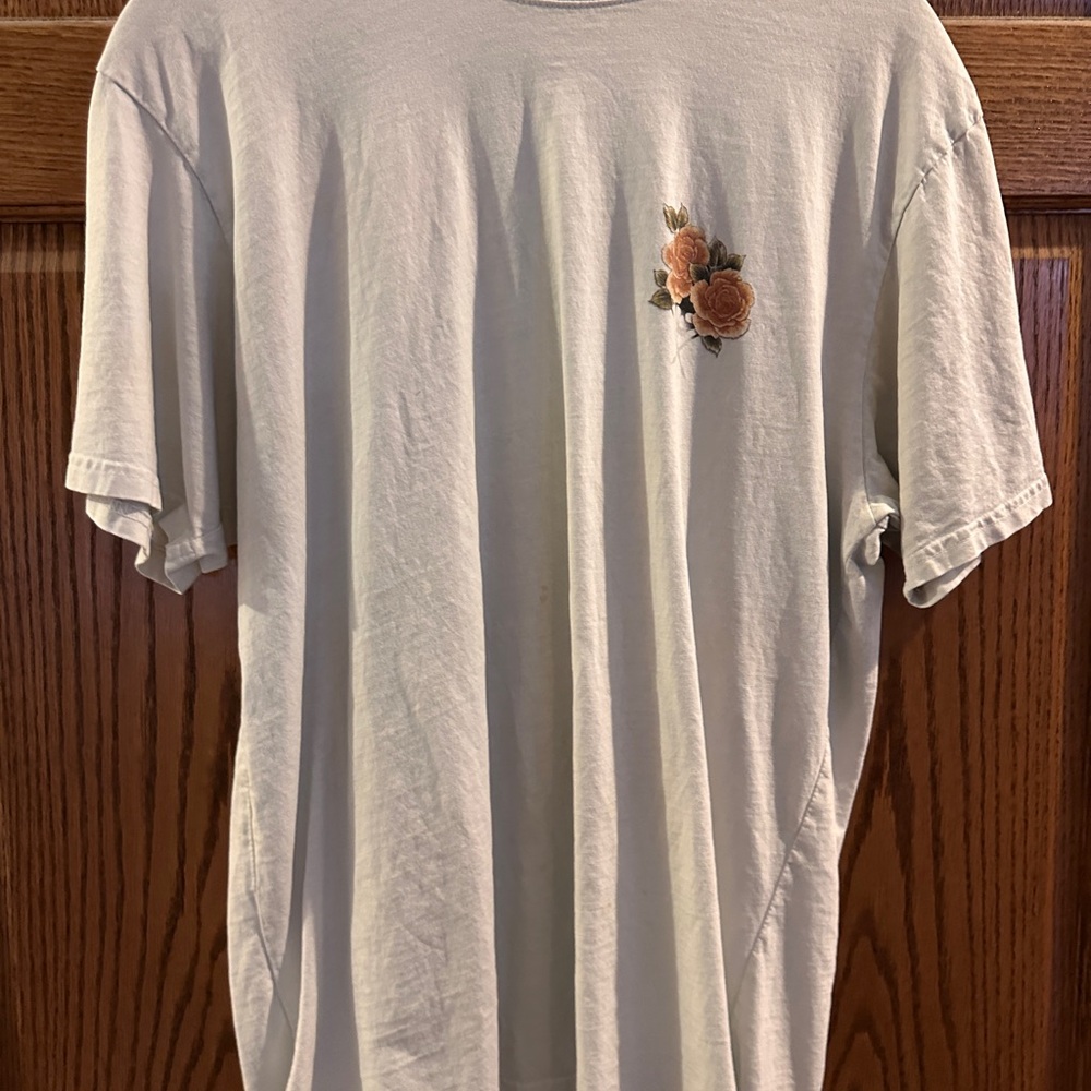 Classic White Tee with Floral Accent